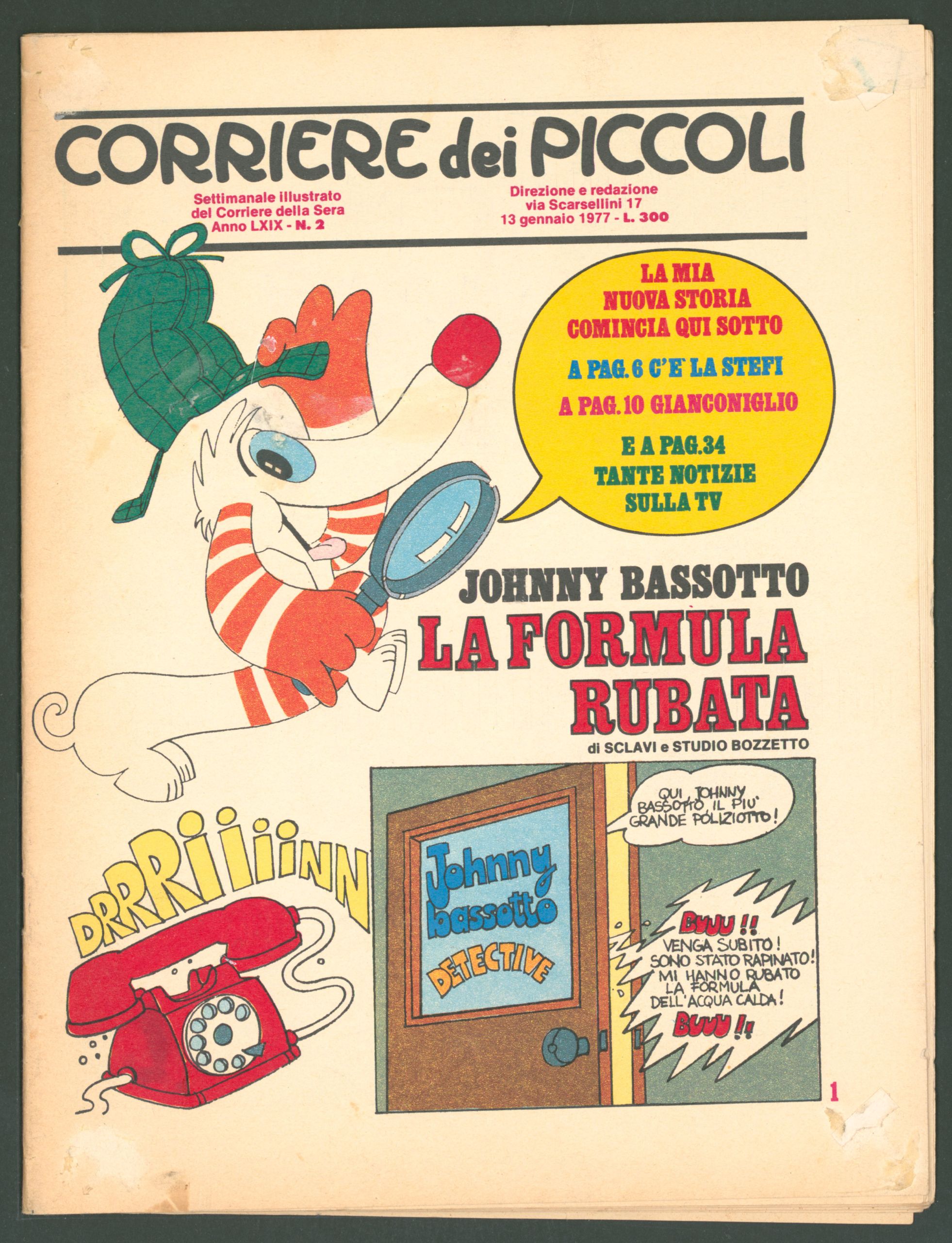 Copertina Corriere dei piccoli13 gennaio 1977.