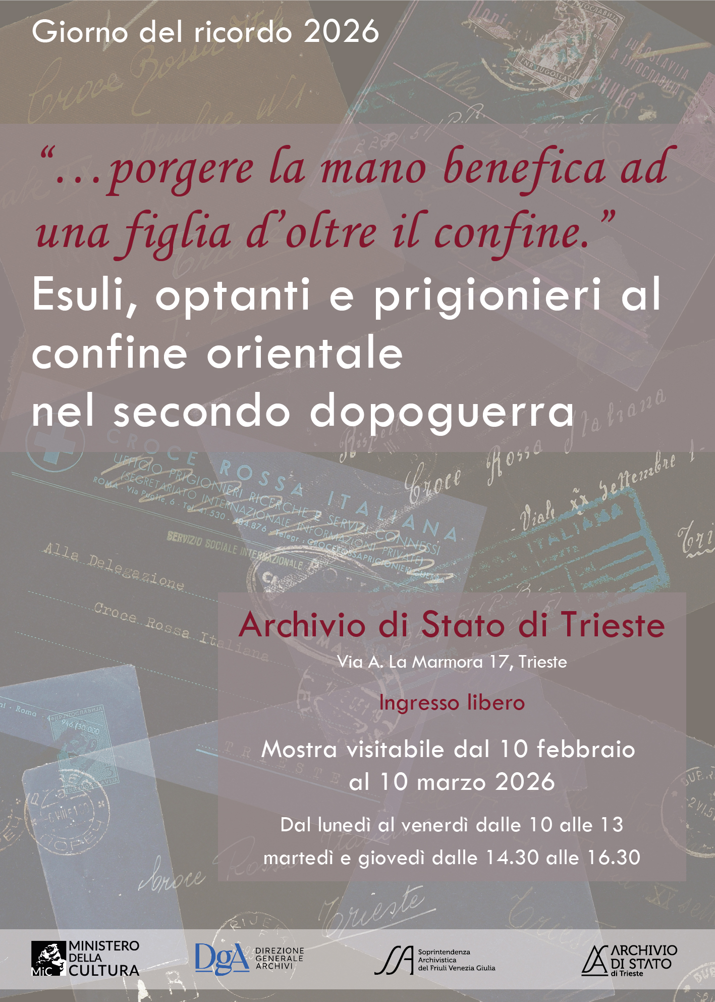 Manifesto mostra Giorno del ricordo 2026